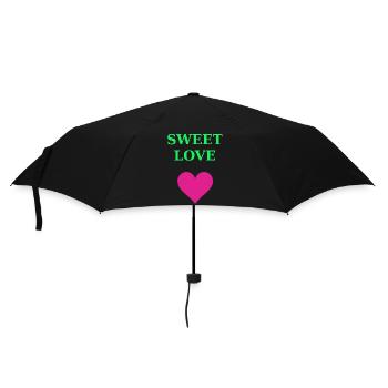 Sweet Love Herz Design - Regenschirm (klein) - Schwarz - Vorne