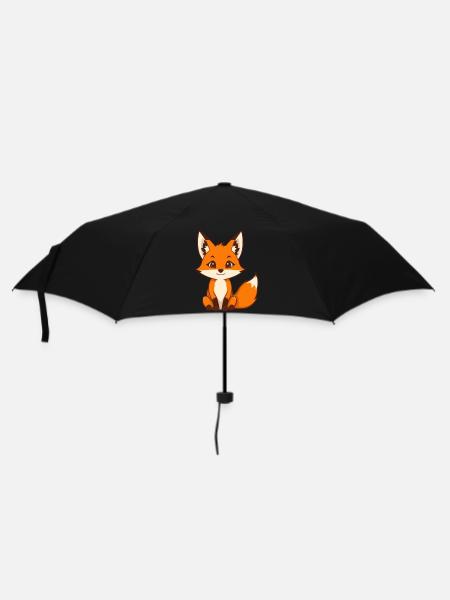 Niedlicher Fuchs Geschenk Naturliebhaber Wanderer - Regenschirm (klein) - Schwarz
