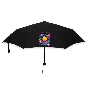 Sentir le soleil : motif floral - Parapluie standard - noir - Devant