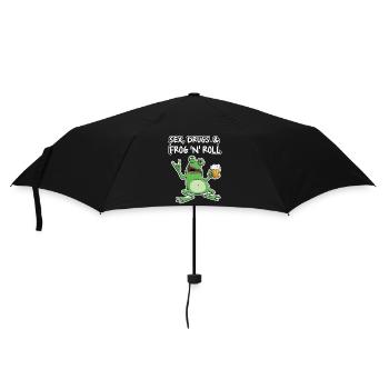 Sex Drugs and Frog N' Roll - Regenschirm (klein) - Schwarz - Vorne