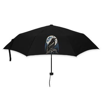 Nordischer Rabe mit Mondphasen Symbol - Regenschirm (klein) - Schwarz - Vorne