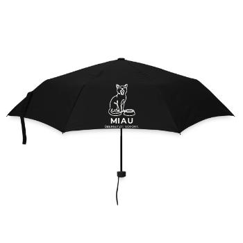 Miau Übersetzt Sofort – Katze Strichzeichnung - Regenschirm (klein) - Schwarz - Vorne