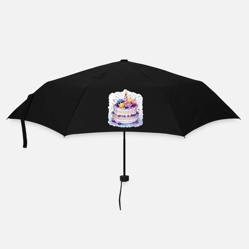 Torte - Regenschirm (klein) - Schwarz