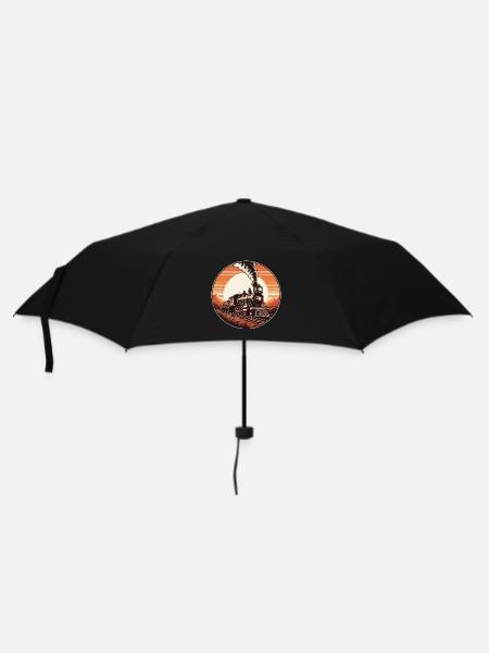 Eisenbahn Lok Dampflok Wilder Westen Retro Sonnenu - Regenschirm (klein) - Schwarz