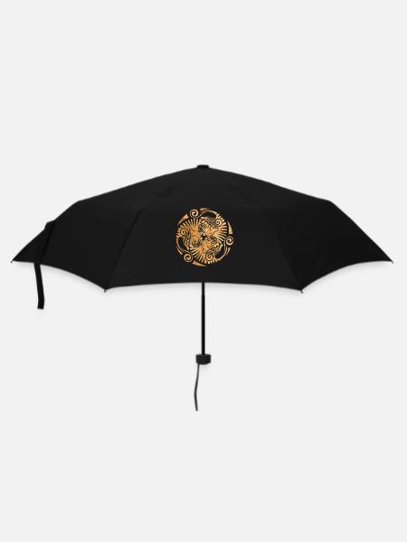 Sleeping kittens, gold - Umbrella (small) - black