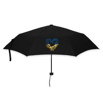 Dove + Heart - Peace for Ukraine - Umbrella (small) - black - Front