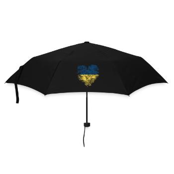 Ukraine Aid - Peace for Ukraine - Heart - Umbrella (small) - black - Front
