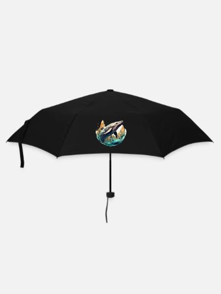 Baleine - élégant, moderne, abstrait - art de baleine - Parapluie standard - noir