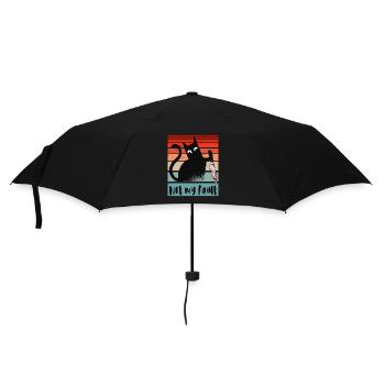 Not my fault, Innocent Cat with knife - Umbrella (small) - black - Front