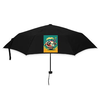 Japan 3d Art - Regenschirm (klein) - Schwarz - Vorne
