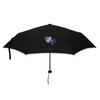 USA Amerikanische Flagge des Bundesstaates Wisconsin Patriotisch - Regenschirm (klein) - Schwarz - Vorne