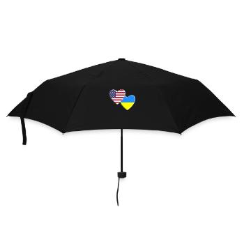 USA American Ukraine Ukrainian Flag Patriotic - Umbrella (small) - black - Front