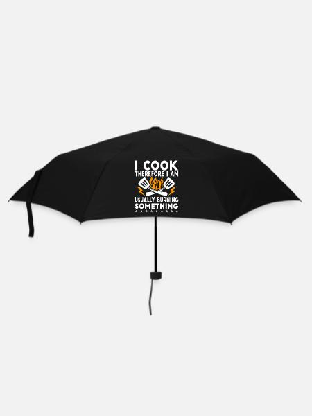 Je cuisine, donc je suis - message humoristique - Parapluie standard - noir