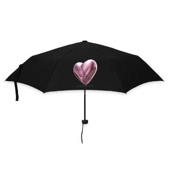 Cold heart 3D avec collier rosé et retour coldheart - Parapluie standard - noir - Devant
