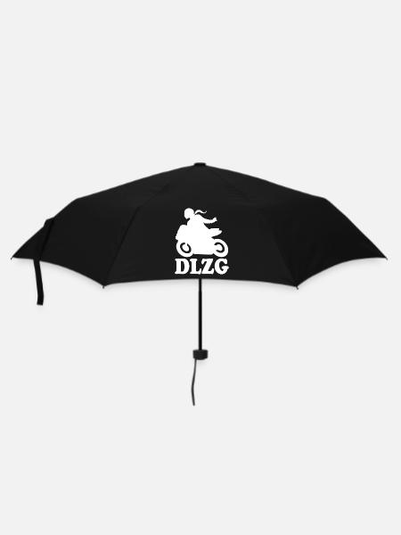 DLZG Motorradfahrerin Die Linke zum Gruß Motorrad - Regenschirm (klein) - Schwarz