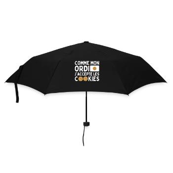 Comme Mon Ordi J'accepte Les Cookies Humour Geek - Parapluie standard - noir - Devant