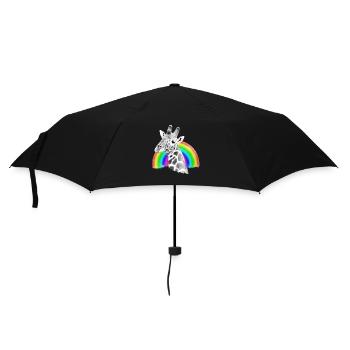 Giraffe Regenbogen Zeichnung - Wildtier in Afrika - Regenschirm (klein) - Schwarz - Vorne