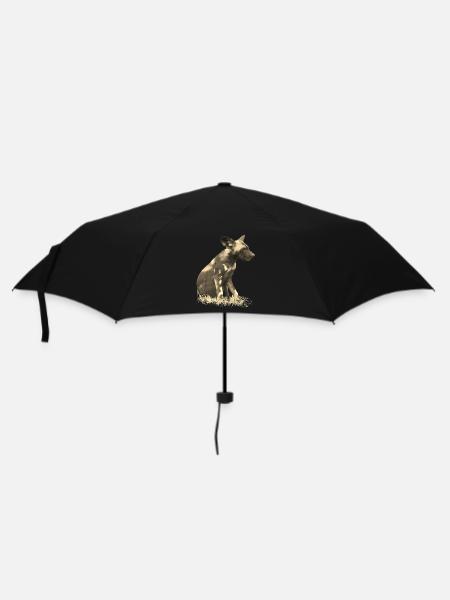 Chien sauvage dans la seiche - Chien - Animal sauvage - Afrique - Parapluie standard - noir
