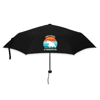 Lustiges Mammut Steinzeit Eiszeit Design Urzeit - Regenschirm (klein) - Schwarz - Vorne