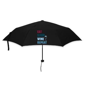 Eat Sleep Wine Repeat - Wein Spruch - Regenschirm (klein) - Schwarz - Vorne