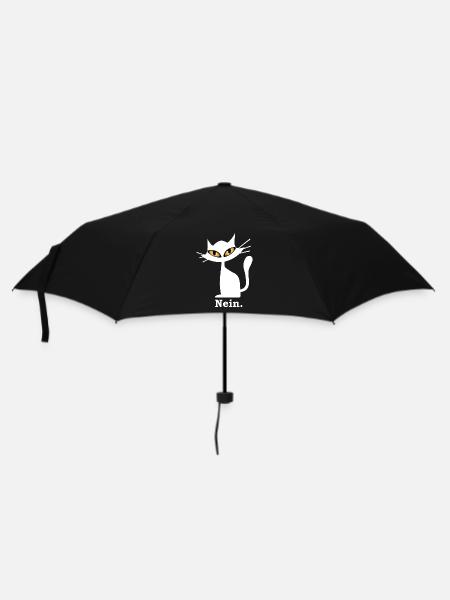 Nein Katze lustig grimmige Katze böser Blick - Regenschirm (klein) - Schwarz