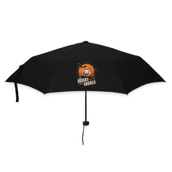 Halloween Kürbis - Süßes oder Saures - Regenschirm (klein) - Schwarz - Vorne