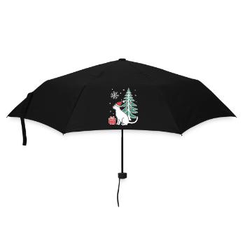 Meowy Christmas - Gift with Cat - Umbrella (small) - black - Front