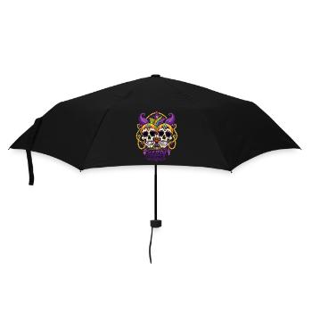 Mardi Gras - Karneval - Totenkopf - Geschenk - Regenschirm (klein) - Schwarz - Vorne