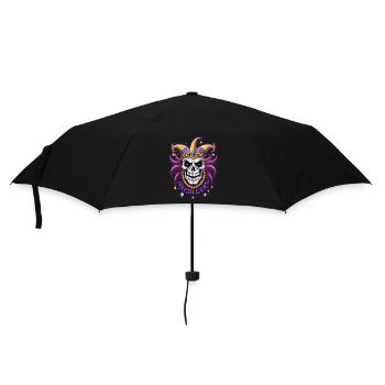 Mardi Gras - Karneval - Totenkopf - Geschenk - Regenschirm (klein) - Schwarz - Vorne