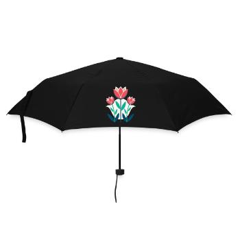 Blumen - Frühling - Sommer - Blüten - Regenschirm (klein) - Schwarz - Vorne