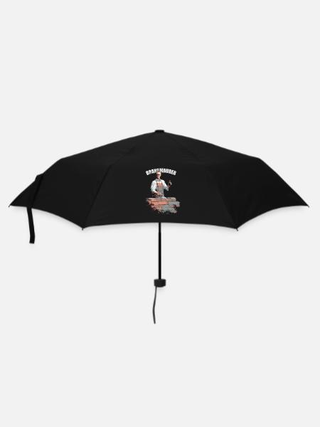 Merz - Brandmaurer - Brandmauer gegen rechts - Regenschirm (klein) - Schwarz