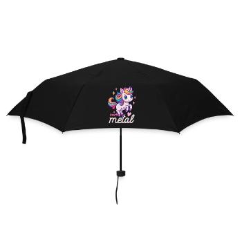 Einhorn Death Metal - Heavy Metal - Spruch - Regenschirm (klein) - Schwarz - Vorne