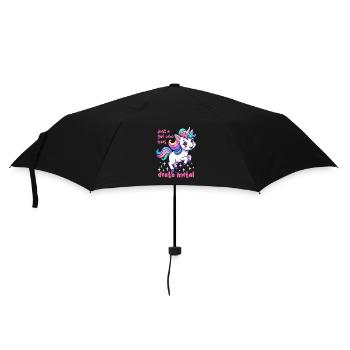 Einhorn - Just a girl who loves death metal - Regenschirm (klein) - Schwarz - Vorne