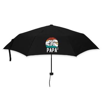 Papa von zwei Kindern - Team - Familie - Regenschirm (klein) - Schwarz - Vorne
