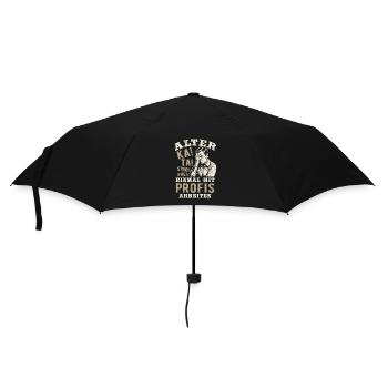 Alter! Katastrophe - einmal mit Profis arbeiten - Regenschirm (klein) - Schwarz - Vorne