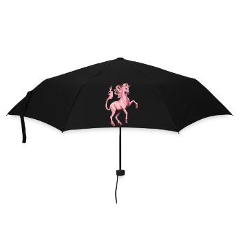 pink unicorn - Umbrella (small) - black - Front