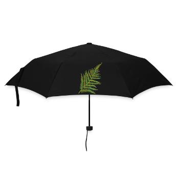 Farnkraut Blatt Motiv - Regenschirm (klein) - Schwarz - Vorne