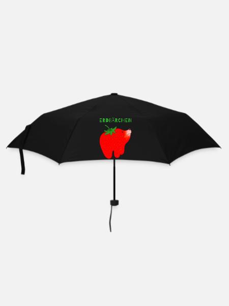 Erdbeere Schmelz Cartoon - Regenschirm (klein) - Schwarz