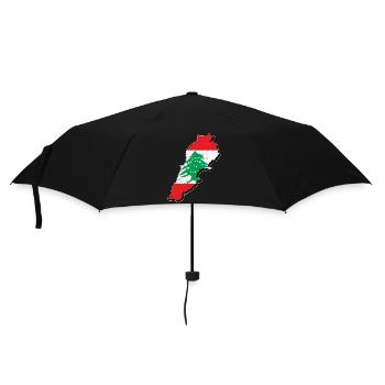 Libanon Libanese Karte Urlaub Reise Geschenk LBN - Regenschirm (klein) - Schwarz - Vorne