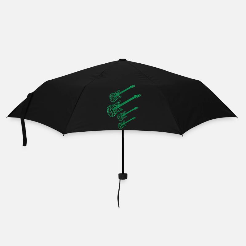 Guitar polygon line light green four - Umbrella (small) - black