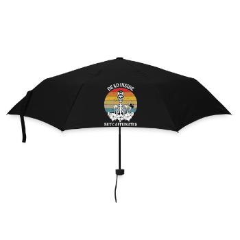Dead Inside but Caffeinated Female Skeleton - Umbrella (small) - black - Front