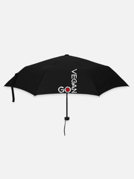 GO VEGAN ANIMAL RIGHTS NOW - Regenschirm (klein) - Schwarz
