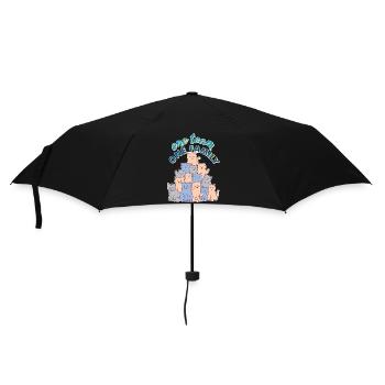 team familie katze hundesport elternzeit witzig - Regenschirm (klein) - Schwarz - Vorne