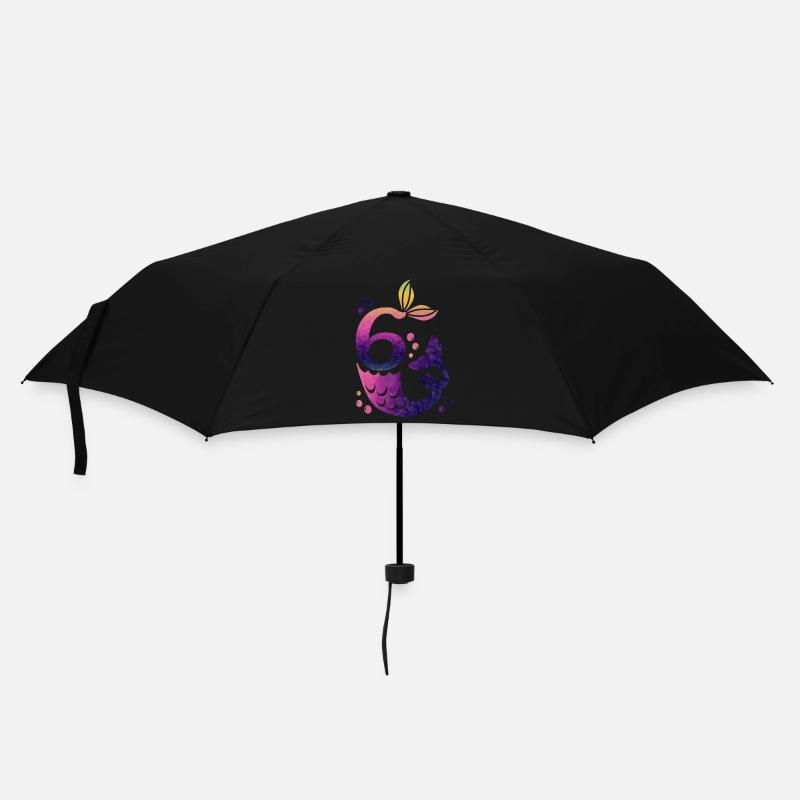 6 Birthday Mermaid - Umbrella (small) - black