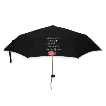 Wenn die Zeit schneller läuft als dein Hirn - Regenschirm (klein) - Schwarz - Vorne