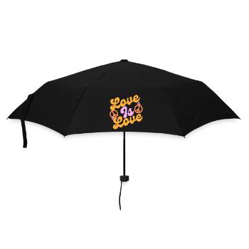 Love is Love - Regenschirm (klein) - Schwarz - Vorne