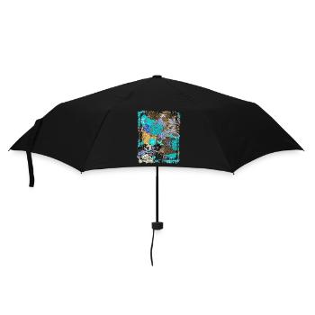Japanese Floral Pattern Chrysanthemum Cherry - Umbrella (small) - black - Front