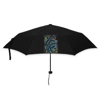 Japanese Great Wave Floral Pattern Collage Art 85 - Umbrella (small) - black - Front