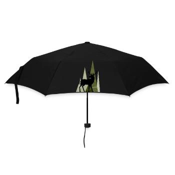 Hirsch - Regenschirm (klein) - Schwarz - Vorne