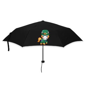 st patrick's day horse - Umbrella (small) - black - Front